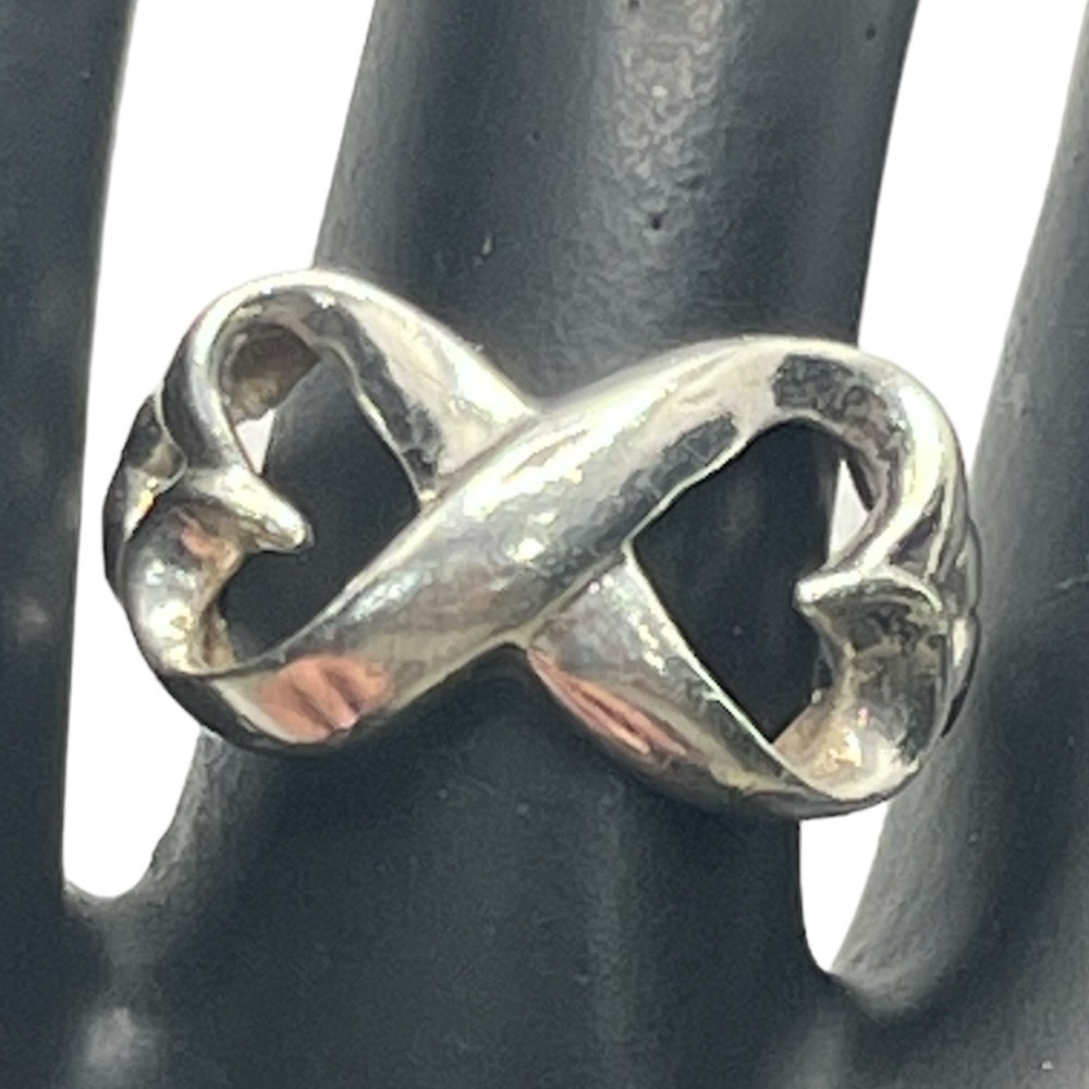 Sterling Silver Interlocking Double Infinity Hear… - image 1